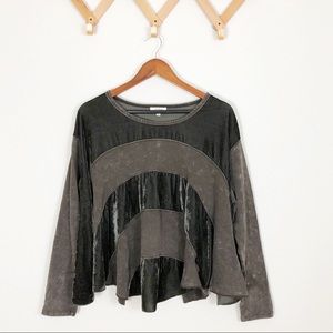 Umgee Velvet Striped Top